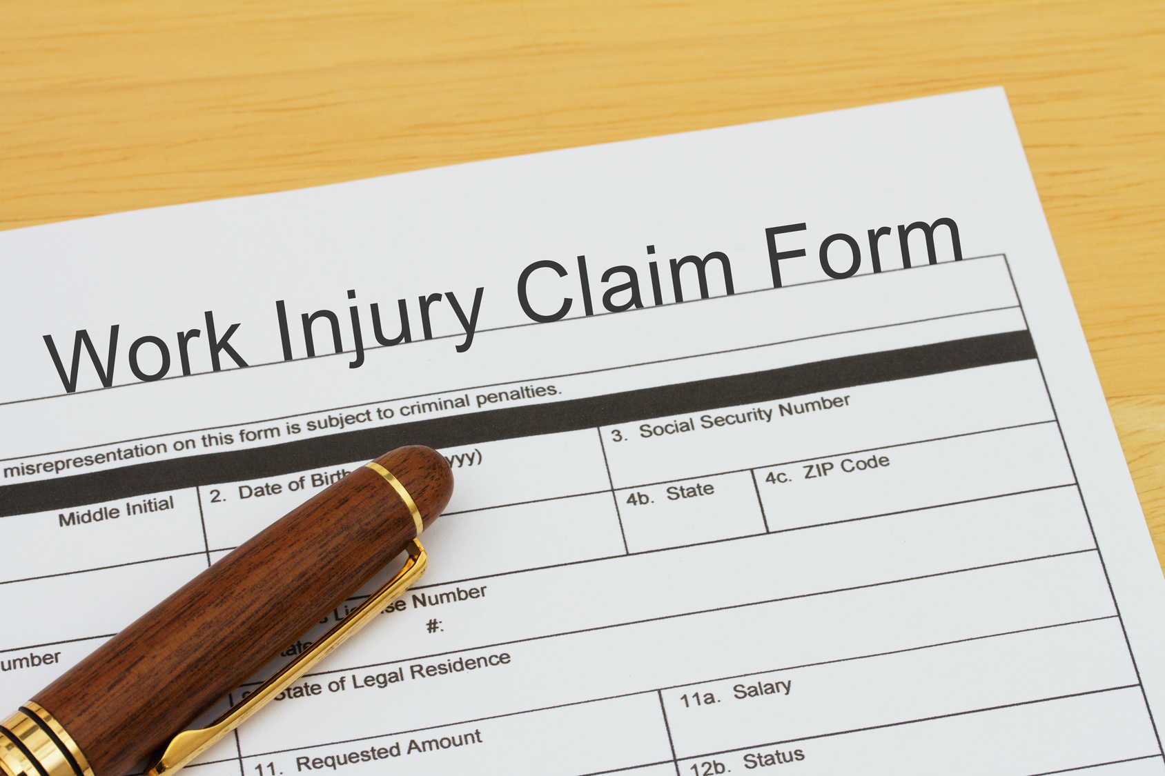 Filing A Work Injury Claim Form | Rulon T Burton