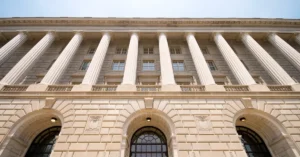 Facade of IRS Building Washington DC, USA