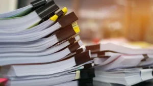 Stacks of paper