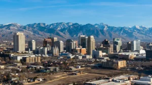 Salt Lake City Skyline in Winter